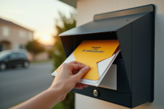 Boîte aux lettres moderne avec formulaire de transfert postal