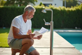 Douche de piscine installée avec des conseils pratiques et étapes claires