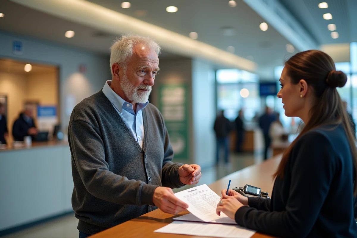 Homme déposé un formulaire de changement d