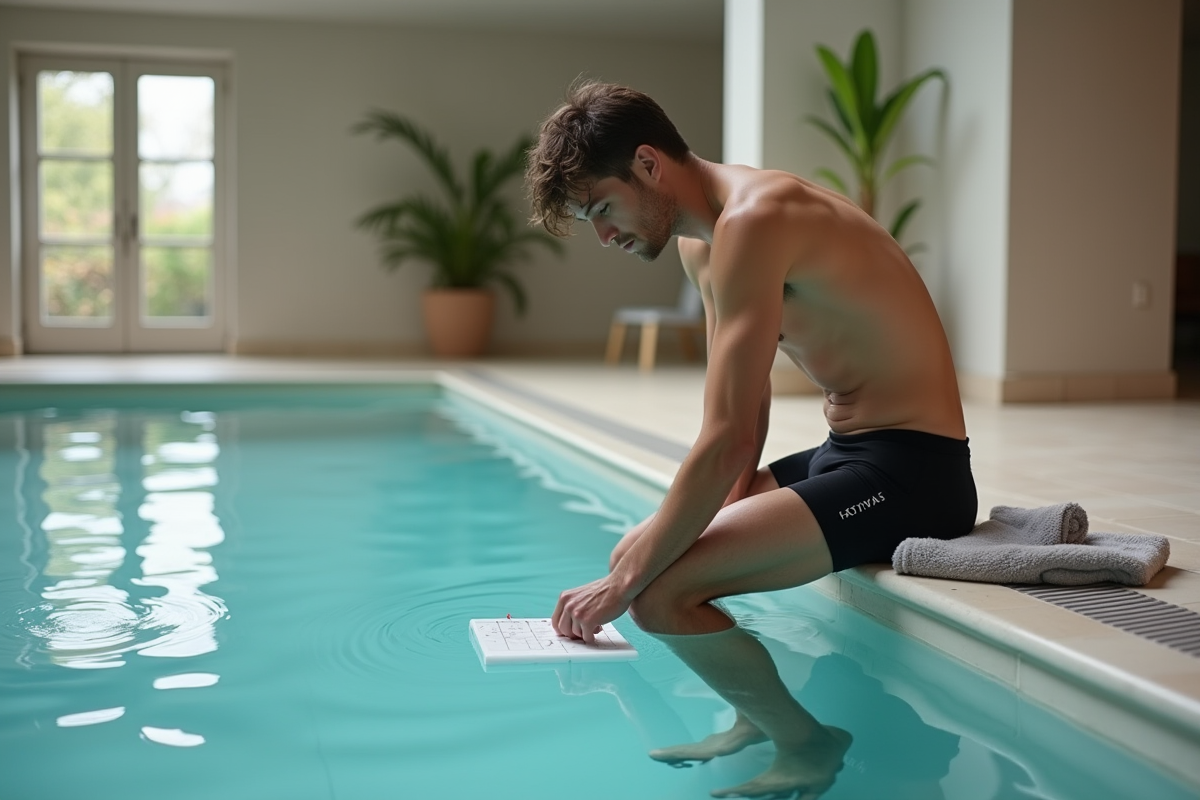Jeune homme vérifiant un test d
