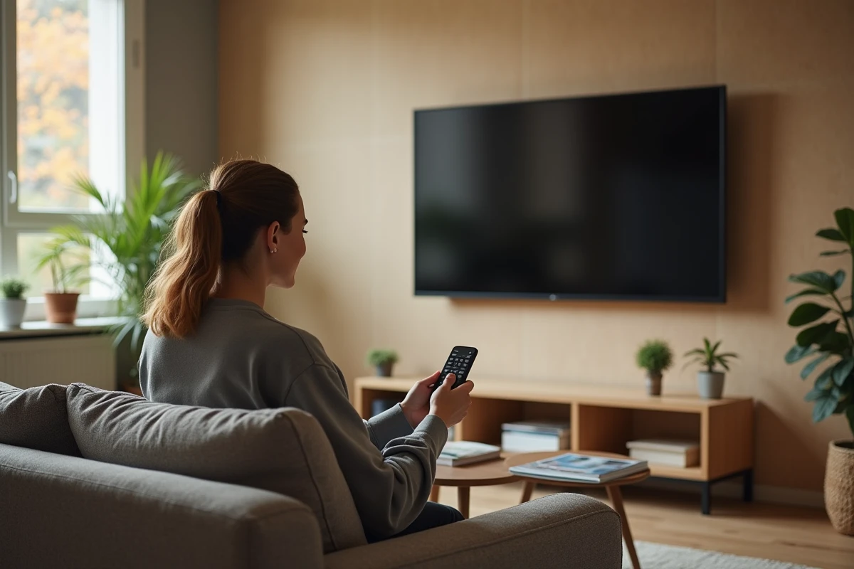 Femme ajustant la position d